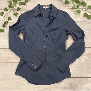 Express Blue Button Down Blouse